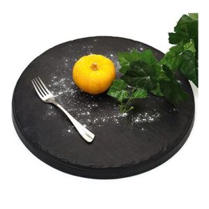 Biradlı BRD-16928 Tarako Yuvarlak Sunum Tepsisi, 42x42x3 cm, Siyah