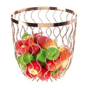 Biradlı HW185 Tel Meyve Sunum Kasesi, 25x26 cm, Bakır