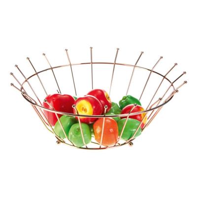 Biradlı HW1160 Tel Meyve Sunum Kasesi, 30x13 cm, Bakır
