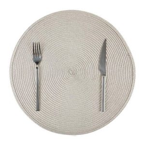 Biradlı BRD-1841 Yuvarlak PVC Amerikan Servis, 38 cm, Gri