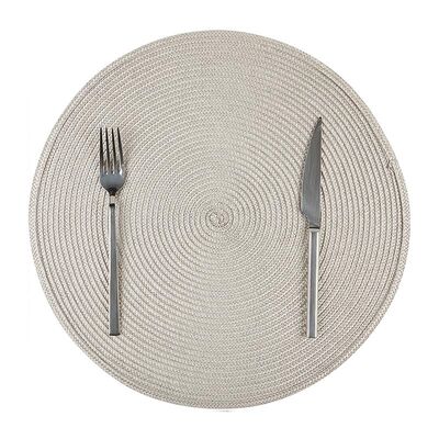 Biradlı BRD-1841 Yuvarlak PVC Amerikan Servis, 38 cm, Gri