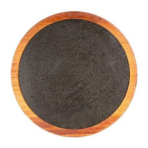 Biradlı GRV-1852 Yuvarlak Bazaltlı Steak Ahşap Sunum Tahtası, Bazaltlı, 30.5 cm