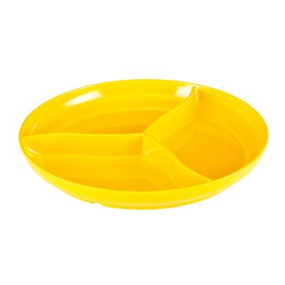 Zicco K-5347 Bölmeli Melamin Teşhir Tabağı, 39x5 cm, Sarı