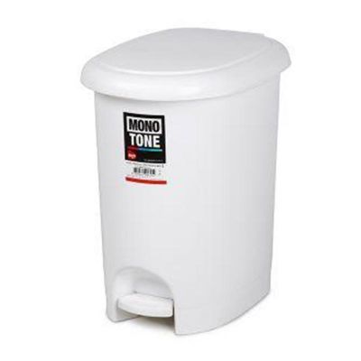 Bora Plastik Çöp Kovası, Pedallı, Oval, 17 L, Beyaz