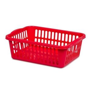 Bora Plastik Desenli Meyve Sepeti No:2, 27.5x22 cm, Kırmızı