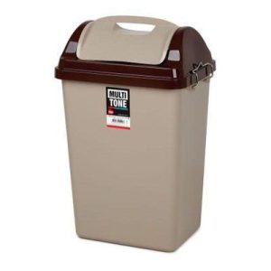 Bora Plastik İtmeli Çöp Kovası, Köşeli, No: 4, 36 L, Kahverengi