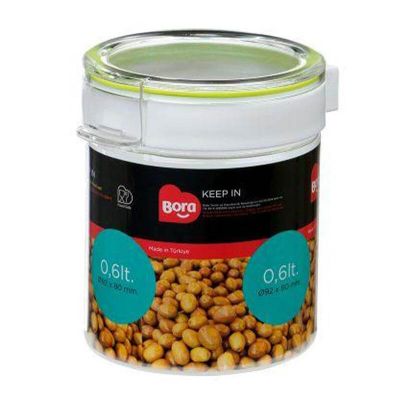 Bora Plastik Yuvarlak Pet Saklama Kabı, No:2, 600 ml