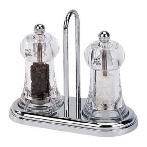 Peugeot Brasserie Standlı Tuz+Biber Değirmeni Seti, 11 cm