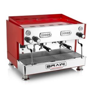 Brawi EFELI EL Tam Otomatik Espresso Kahve Makinesi, 2 Gruplu, Kırmızı