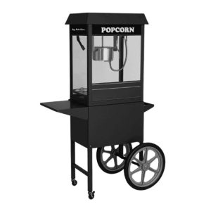 By Kitchen DPM-A Arabalı Popcorn Mısır Patlatma  Makinesi, Siyah