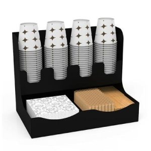 Cafemarkt 16 Oz Bardak Uyumlu Çay ve Kahve Organizasyon Standı, 38.2x20x25 cm, Siyah