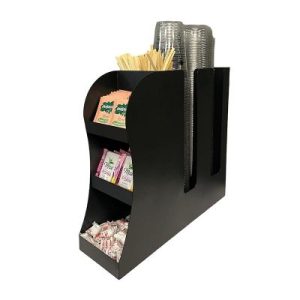 Cafemarkt 2 Bölmeli 16 Oz Bardak Uyumlu Karton Bardak Standı, 11.5x38.2x34 cm, Siyah