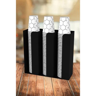 Cafemarkt 3 Bölmeli 16 Oz Bardak Uyumlu Özel Karton Bardak Standı, 32x10x30 cm, Siyah - Görsel 2