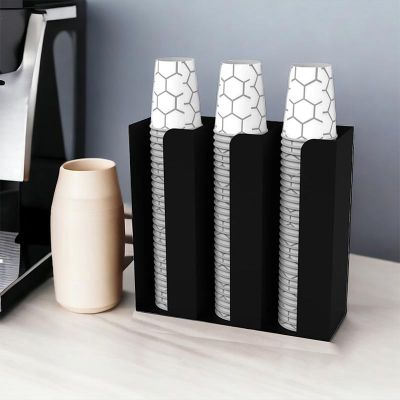 Cafemarkt 3 Bölmeli 16 Oz Bardak Uyumlu Özel Karton Bardak Standı, 32x10x30 cm, Siyah - Görsel 3