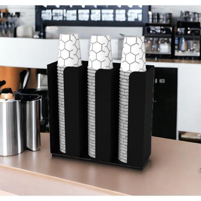 Cafemarkt 3 Bölmeli 16 Oz Bardak Uyumlu Özel Karton Bardak Standı, 32x10x30 cm, Siyah - Görsel 5