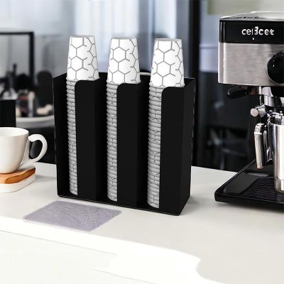 Cafemarkt 3 Bölmeli 16 Oz Bardak Uyumlu Özel Karton Bardak Standı, 32x10x30 cm, Siyah - Görsel 7