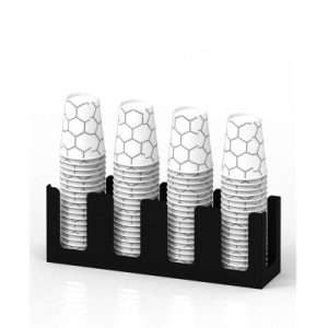 Cafemarkt 4 Bölmeli 14 Oz Bardak Uyumlu Karton Bardak Standı, 40x14x9.5 cm