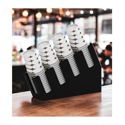 Cafemarkt 4 Bölmeli 16 Oz Bardak Uyumlu Karton Bardak Standı, 11x45x28 cm, Siyah - Görsel 5