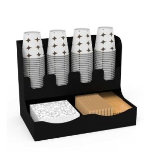 Cafemarkt 8 Oz Bardak Uyumlu Karton Bardak Standı, 32x20x25 cm, Siyah