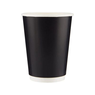 Cafemarkt Çift Katman Sıcak İçecek Karton Bardak, 16 oz, Siyah