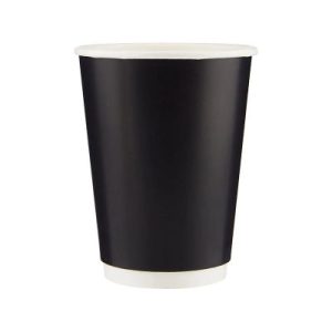 Cafemarkt Çift Katman Sıcak İçecek Karton Bardak, 8 oz, Siyah