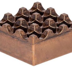 Cafemarkt Kare Kafesli Zamak Küllük, 8 cm, Antik Bakır