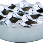 Cafemarkt Yuvarlak Kafesli Zamak Küllük, 9 cm, Krom