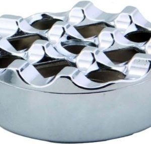 Cafemarkt Yuvarlak Kafesli Zamak Küllük, 9 cm, Krom