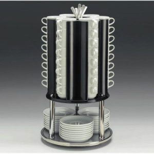 Zicco ZCP-757 Metal Altlı Döner Tabak Fincan Kaşık Standı, 30x55 cm