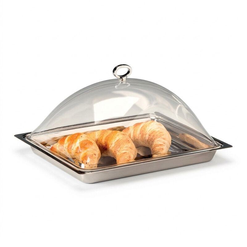 Zicco ZCP-715 Akrilik Kapaklı Çelik Tepsili Muhafaza Kabı, GN 1/2, 30x36 cm