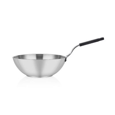 Altınbaşak İndüksiyon Çelik Wok Tava, 30 cm, Siyah Saplı - Görsel 2