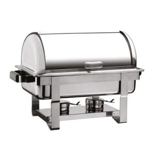 Öztiryakiler GN 1/1 Rolltop Kapaklı Was Ayaklı Chafing Dish, Jel Yakıtlı
