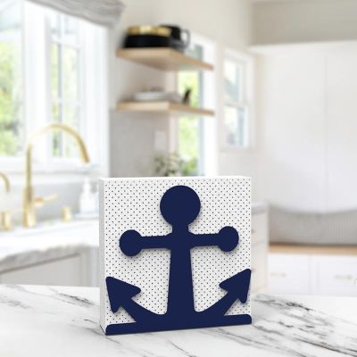 Decorelax Çapa Temalı Metal Peçetelik, Mavi - Görsel 3