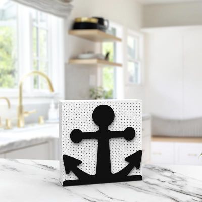 Decorelax Çapa Temalı Metal Peçetelik, Siyah - Görsel 3