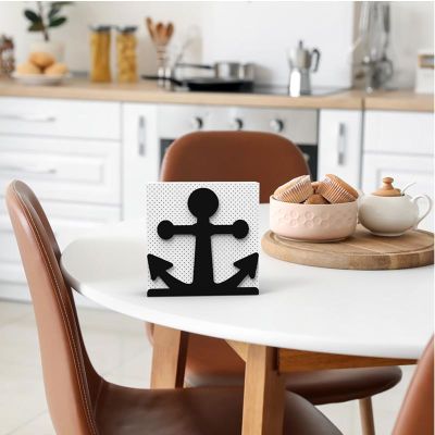 Decorelax Çapa Temalı Metal Peçetelik, Siyah - Görsel 4