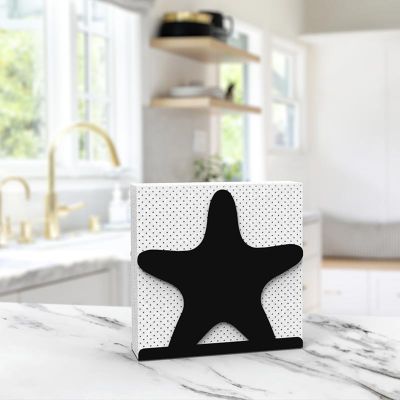 Decorelax Deniz Yıldızı Temalı Metal Peçetelik, Siyah - Görsel 3
