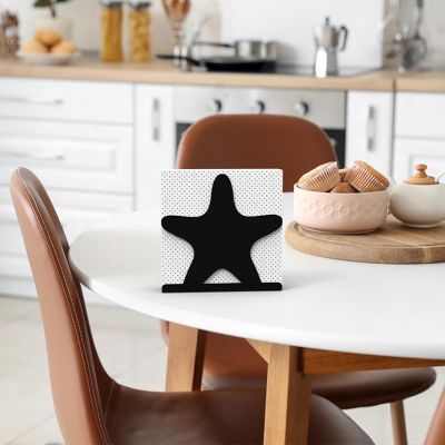 Decorelax Deniz Yıldızı Temalı Metal Peçetelik, Siyah - Görsel 4