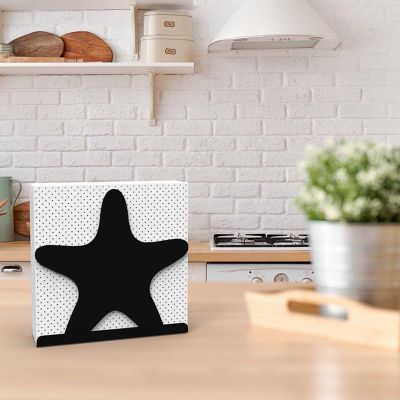 Decorelax Deniz Yıldızı Temalı Metal Peçetelik, Siyah - Görsel 6