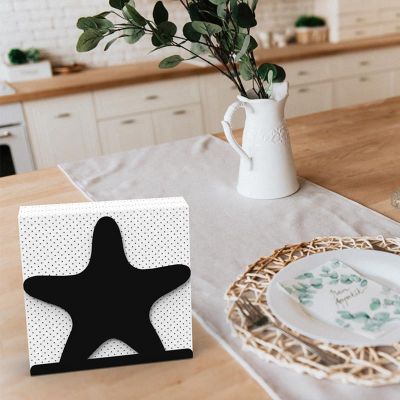 Decorelax Deniz Yıldızı Temalı Metal Peçetelik, Siyah - Görsel 8