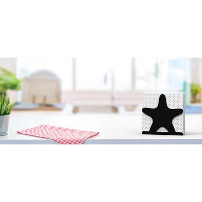 Decorelax Deniz Yıldızı Temalı Metal Peçetelik, Siyah - Görsel 9