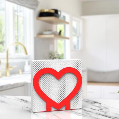 Decorelax Kalp Temalı Metal Peçetelik, Kırmızı - Görsel 3