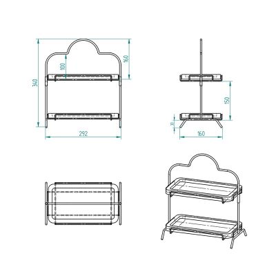 Decorelax Metal Ayaklı 2 Katlı Ahşap Teşhir Standı, 15x27cm - Görsel 4