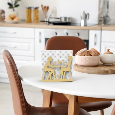Decorelax Sohbet Temalı Metal Peçetelik, Gold - Görsel 4