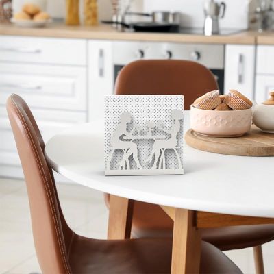 Decorelax Sohbet Temalı Metal Peçetelik, Gri - Görsel 4