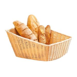 Zicco JQ-8021 Eğimli Dikdörtgen Plastik Ekmek Sepeti, 46x40x25 cm, Açık Renk
