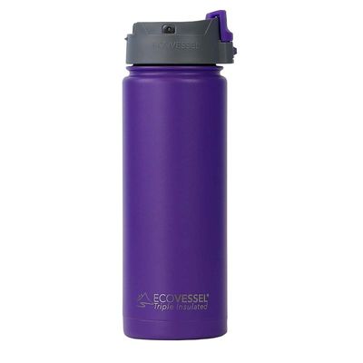 Ecovessel Perk Termos, Paslanmaz Çelik, 20 oz, 600 ml, Mor