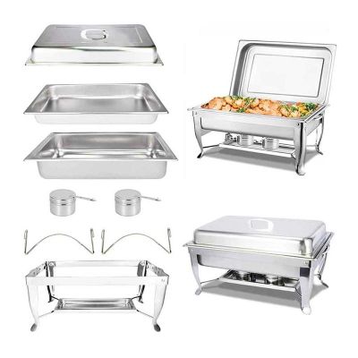 Epinox CDE-9 Dikdörtgen Chafing Dish, 9 L, Jel Yakıtlı - Görsel 2