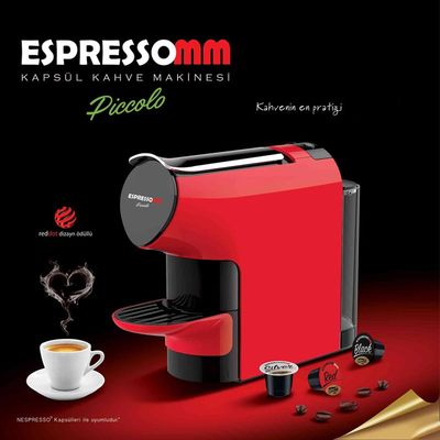 Espressomm Piccolo Kapsül Kahve Makinesi, Nespresso Uyumlu, Kırmızı - Görsel 5