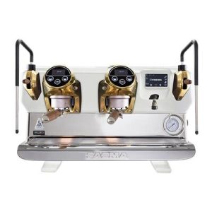 Faema E71E Full Otomatik Espresso Kahve Makinesi, 2 Gruplu, Beyaz-Gold-Ahşap