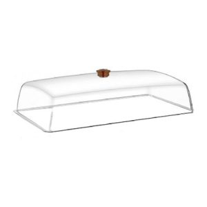 GastroPlast GN 1/1 Polikarbonat Fanus, Kahverengi Kulplu
